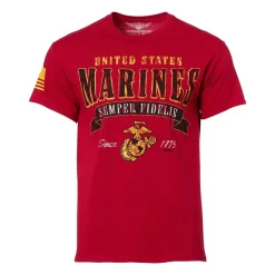 7.62 Design - T-Shirt USMC Arched Semper Fi scarlet