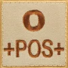 A10 Equipment - Blutgruppenpatch Blutgruppe 0 positiv sand