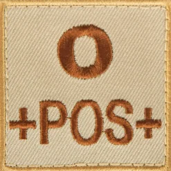 A10 Equipment - Blutgruppenpatch Blutgruppe 0 positiv sand