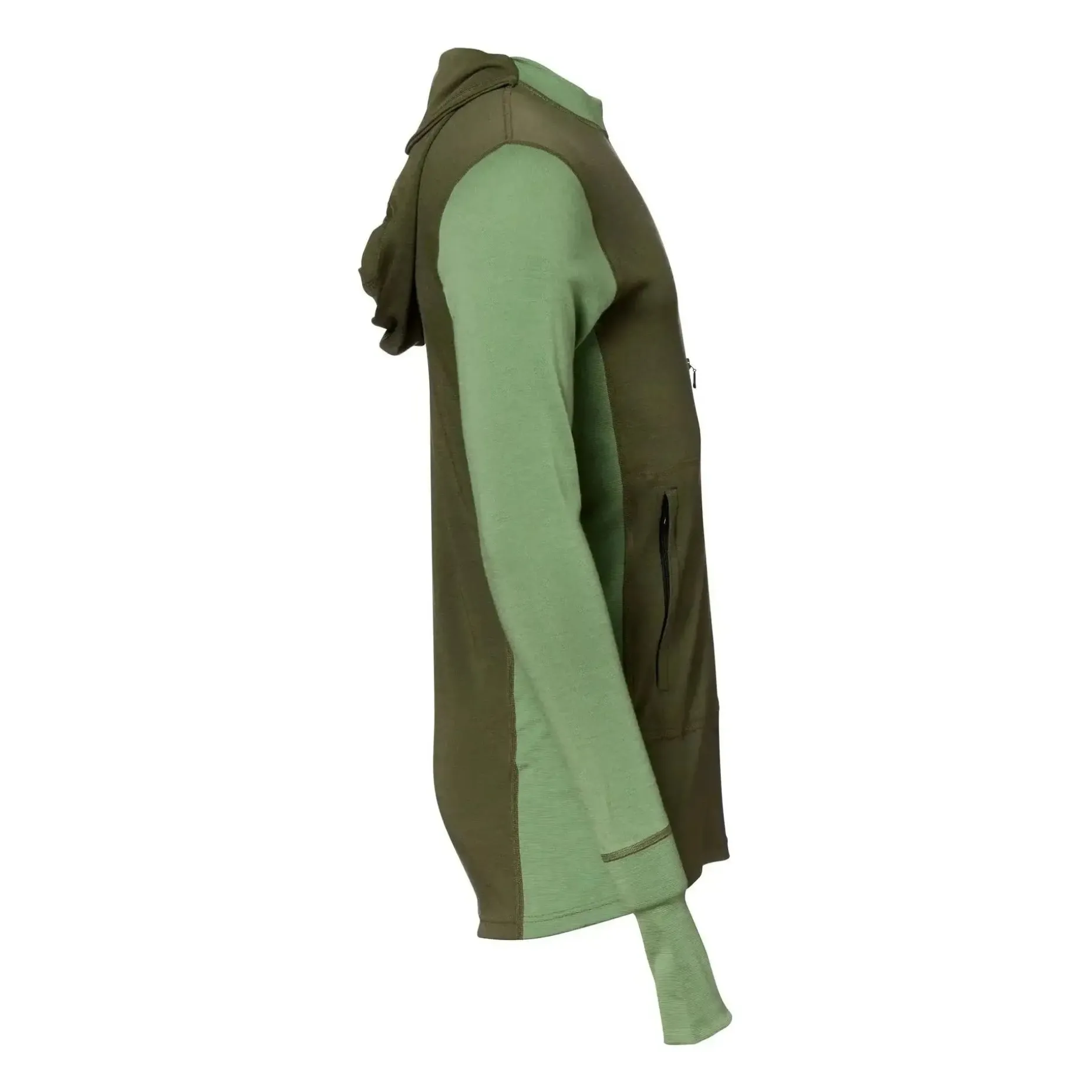 Aclima - Hoodie WarmWool Sweater Zip olive night dill melange