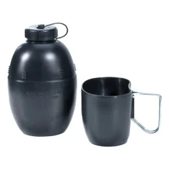 BCB - Wasserflasche mit Becher schwarz