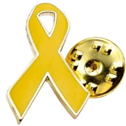 Café Viereck - Pin gelbe Schleife