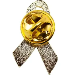 Café Viereck - Pin gelbe Schleife