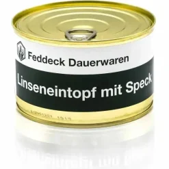 Feddeck Dauerwaren - Fertiggericht Dose Linseneintopf mit Speck 400 g