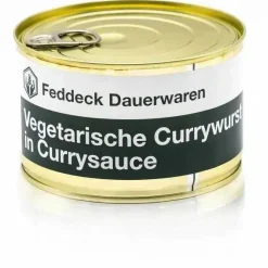 Feddeck Dauerwaren - Fertiggericht Dose Vegetarische Currywurst mit Currysoße 400 g