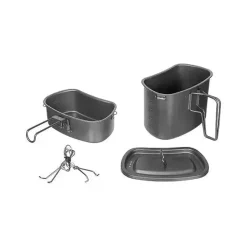 Fox Outdoor - Kochgeschirr mit Klappgriffen Titan 3-teilig