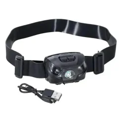 Fox Outdoor - Stirnlampe wiederaufladbar schwenkbar schwarz