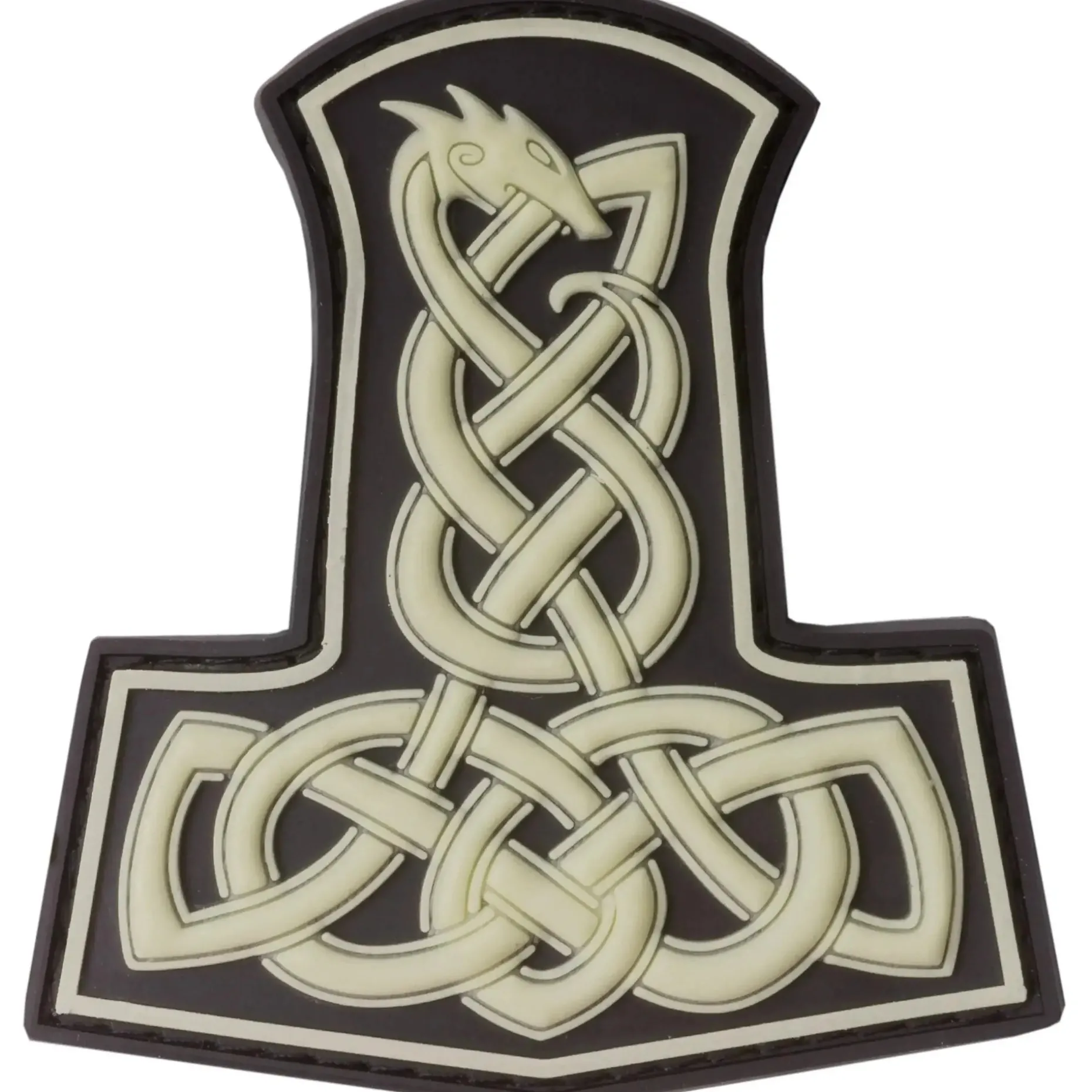 Jackets To Go - JTG 3D Patch Dragon Thors Hammer nachleuchtend