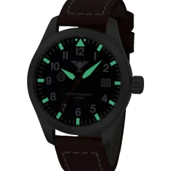 KHS - Armbanduhr Airleader Steel Büffellederband