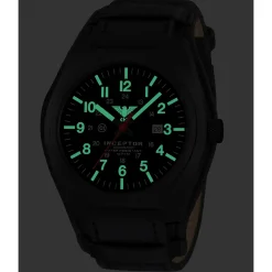 KHS - Armbanduhr Inceptor Black Steel Automatic Lederband G-Pad