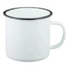MFH - Emaille Tasse 300 ml weiß schwarz
