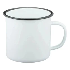 MFH - Emaille Tasse 300 ml weiß schwarz