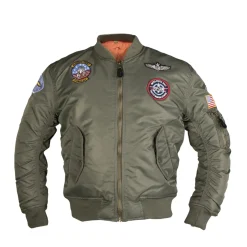 Mil-Tec - Kinder Fliegerjacke MA1 Kids mit Abzeichen