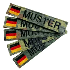 Namensbänder 5er Set mit Flagge Flecktarn