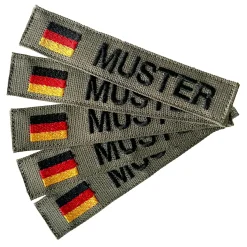 Namensbänder 5er Set mit Flagge Oliv