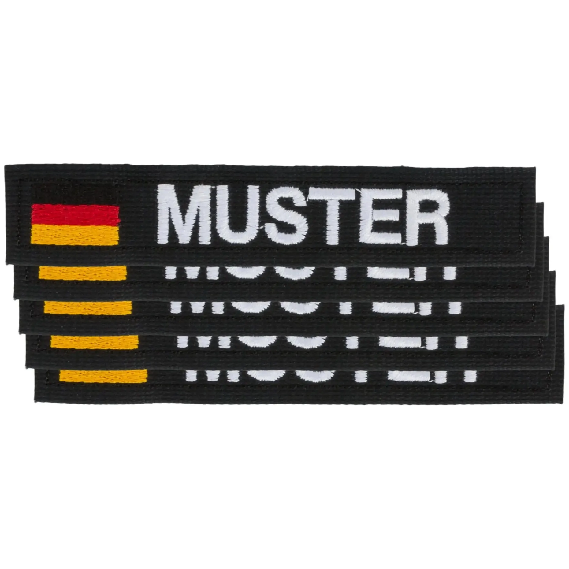 Namensbänder 5er Set mit Flagge Schwarz