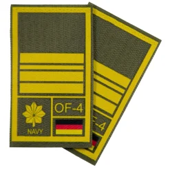 NfD - BW Rangabzeichen International bedruckt Marine Klett für KBS SK Gelbgold