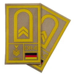 NfD - BW Rangabzeichen International bedruckt Marine Klett für KBS SK Gelbgold