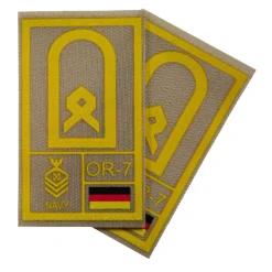 NfD - BW Rangabzeichen International bedruckt Marine Klett für KBS SK Gelbgold