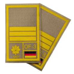 NfD - BW Rangabzeichen International bedruckt Marine Klett für KBS SK Gelbgold