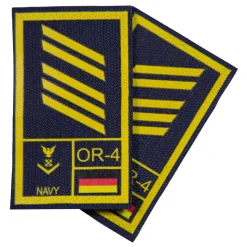 NfD - BW Rangabzeichen International bedruckt Marine Klett für KBS SK Gelbgold