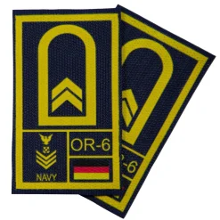 NfD - BW Rangabzeichen International bedruckt Marine Klett für KBS SK Gelbgold