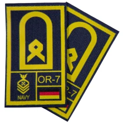 NfD - BW Rangabzeichen International bedruckt Marine Klett für KBS SK Gelbgold