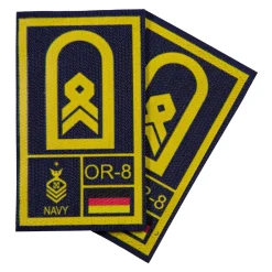 NfD - BW Rangabzeichen International bedruckt Marine Klett für KBS SK Gelbgold