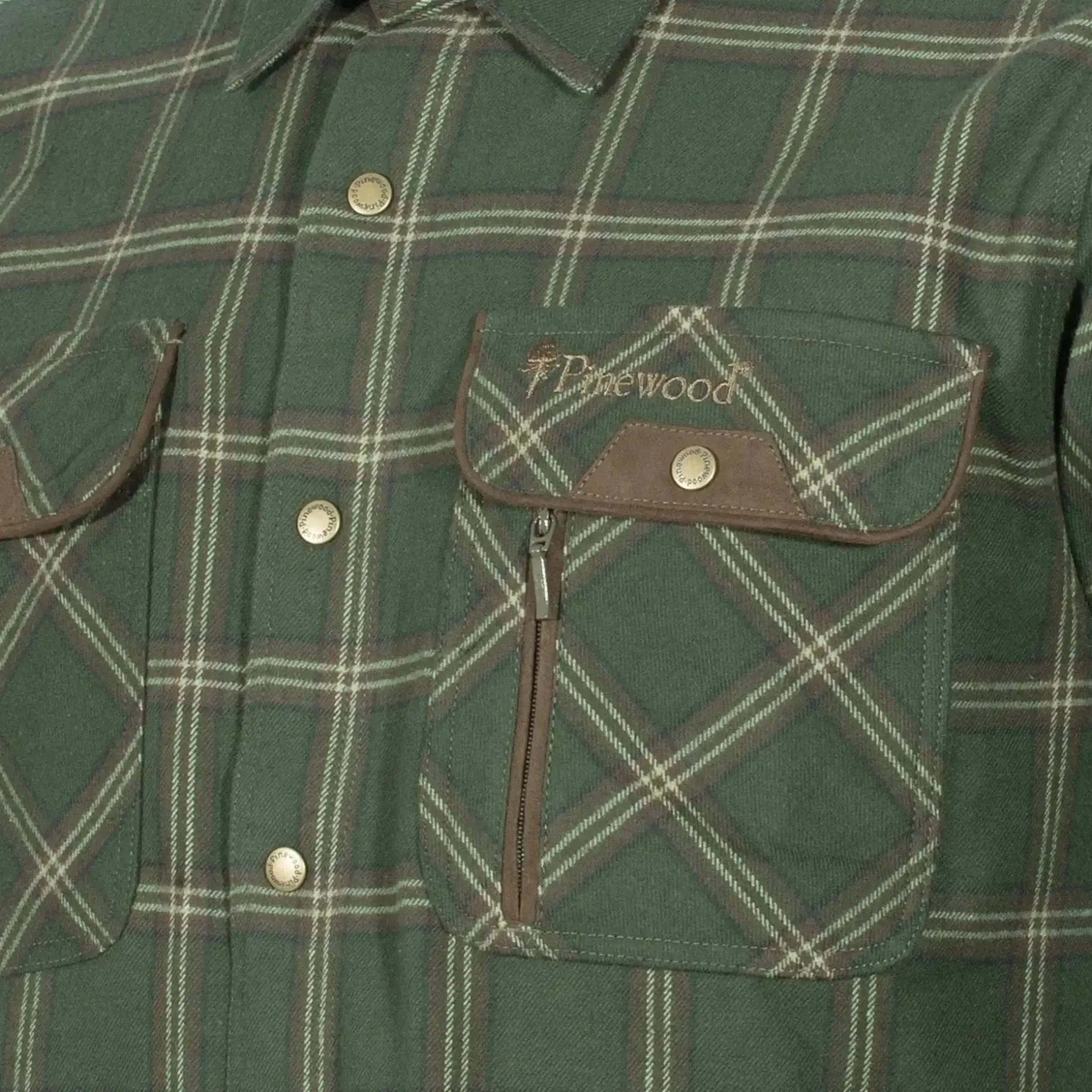 Pinewood - Hemd Prestwick Exclusiv mossgreen dark brown