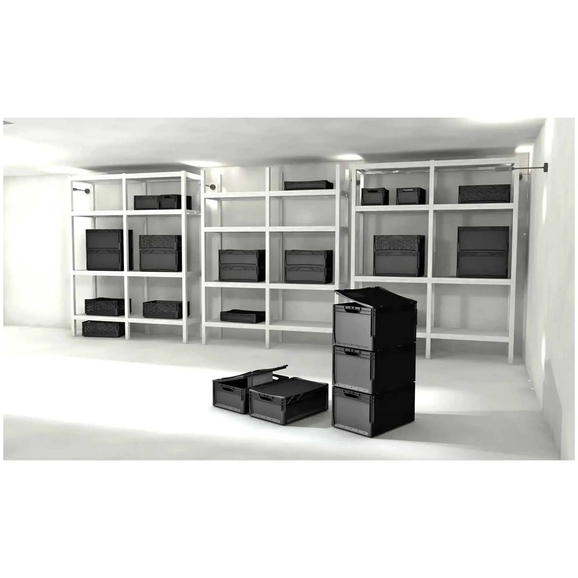 Surplus Systems - Euronormbox Vollwand 40 x 30 x 22 cm schwarz