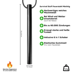 Survival Stuff - Feuerstahl Mächtig schwarz