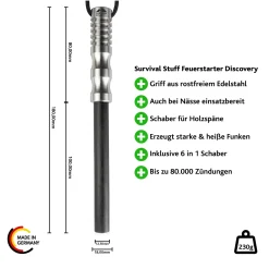 Survival Stuff - Feuerstahl Discovery schwarz silberfarben