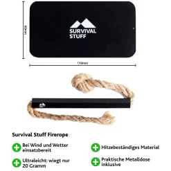 Survival Stuff - Feuerstahl Firerope schwarz